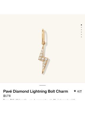 Mejuri Gold Lightning Bolt Pavé Charm (single)
